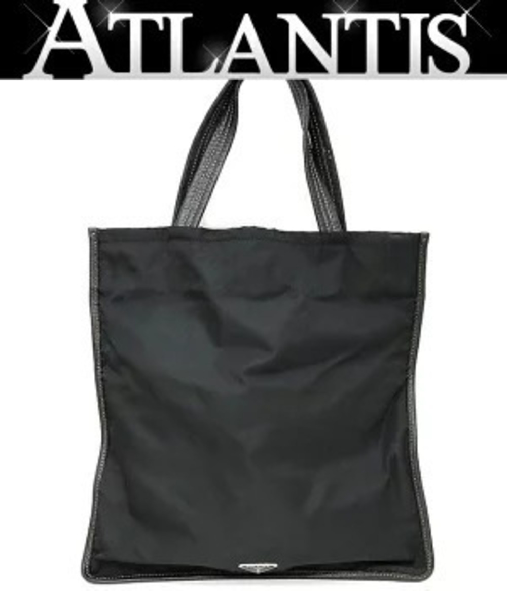 Prada Triangle Tote Tessuto Saffiano Bag Leather Black